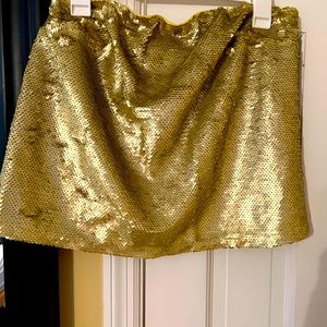Gold sequin tube top